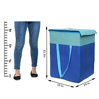 MBW Laundry Basket with Lid for Clothes, Organizer | Laundry Basket with Lid Big Size, Laundry Bag Foldable - Blue - 75 Liters, 21.5*15*14 inches - Pack of 4-thumb1