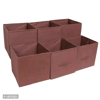 MBW Storage Organizer, Cube, Storage Box I Non-Woven Fabric Storage Box for Home Pack of 2, Brown