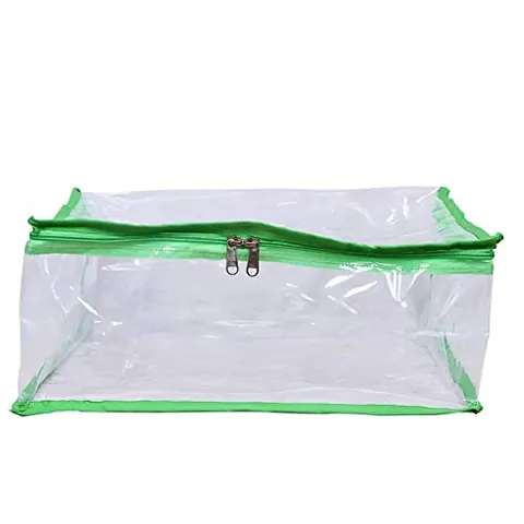 ABBASI Premium Saree Cover Storage Bag Big for Clothes with Zip Organizer for Wardrobe, transparent Large Design Boxes