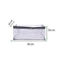 MBW Saree Cover Storage Bag Big for Clothes with Zip Organizer for Wardrobe, transparent Large Design Boxes (Pack of 9, Grey)-thumb1