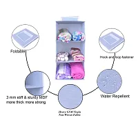 MBW Hanging Closet Organizer, Hanging Closet Organizer, Hanging Storage Shelves for Baby Room Cloth Hanging Shelves Collapsible, and Easy Mount (Pack of 6, 3 Shelves||Grey||)-thumb1