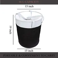 MBW Laundry Bags, Storage Organizer, Basket, Bag I Pack of 3, Black & Grey(Polyethylene)-thumb2