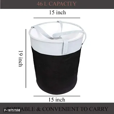 MBW Laundry Bags, Storage Organizer, Basket, Bag I Pack of 3, Black & Grey(Polyethylene)-thumb3