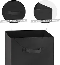 MBW Storage Organizer, Cube, Storage Box I Non-Woven Fabric Storage Box for Home Pack of 2, Black-thumb2