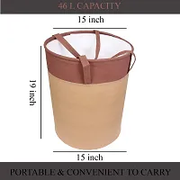 MBW Laundry Bags, Storage Organizer, Basket, Bag I Pack of 3, Biscuit & Brown-thumb1