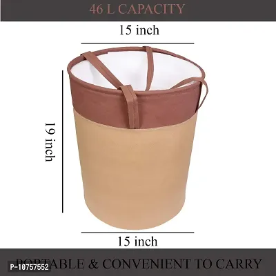 MBW Laundry Bags, Storage Organizer, Basket, Bag I Pack of 3, Biscuit & Brown-thumb2