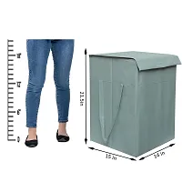 MBW Laundry Basket with Lid for Clothes, Organizer | Laundry Basket with Lid Big Size, Laundry Bag Foldable - Gray - 75 Liters, 21.5*15*14 inches - Pack of 4-thumb1