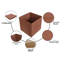 MBW Storage Organizer, Cube, Storage Box I Non-Woven Fabric Storage Box for Home Pack of 2, Brown-thumb2