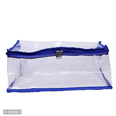 MBW Saree Cover Storage Bag Big for Clothes with Zip Organizer for Wardrobe, transparent Large Design Boxes for Blanket and Blouse||