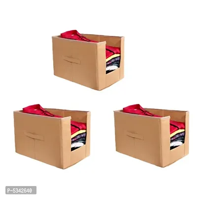 Non Woven Shirt Stacker Wardrobe Organizer Set ||Beige|| Pack Of 3