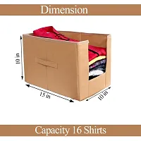 Non Woven Shirt Stacker Wardrobe Organizer Set ||Beige|| Pack Of 2-thumb3