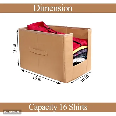 Non Woven Shirt Stacker Wardrobe Organizer Set ||Beige|| Pack Of 2-thumb4