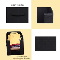 Non Woven Shirt Stacker Wardrobe Organizer Set ||Black|| Pack Of 9-thumb1