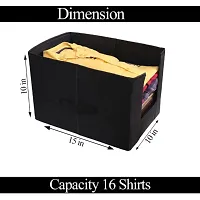 Non Woven Shirt Stacker Wardrobe Organizer Set ||Black|| Pack Of 9-thumb2