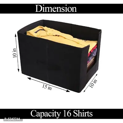 Non Woven Shirt Stacker Wardrobe Organizer Set ||Black|| Pack Of 6-thumb3