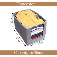 Non Woven Shirt Stacker Wardrobe Organizer Set || Checks || Pack Of 2-thumb2