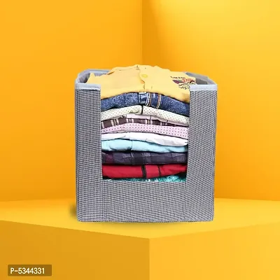 Non Woven Shirt Stacker Wardrobe Organizer Set || Checks || Pack Of 4-thumb5