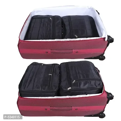 Synthetic Portable Foldable Luggage Traveling Suitcase 17.5 liters with Cover || 42 x30x 14 cm || (Black, Pack of 1)-thumb3