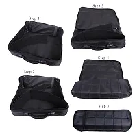 Synthetic Portable Foldable Luggage Traveling Suitcase 17.5 liters with Cover || 42 x30x 14 cm || (Black, Pack of 3)-thumb1