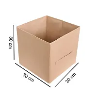 MBW 11.8x11.8x11.8 Storage Cubes | Features Dual Handles | Cube Storage Bins | Foldable Closet Organizers and Storage | Non-Woven Fabric Storage Box for Home (pack of 2, Biscuit)-thumb3