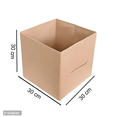 MBW 11.8x11.8x11.8 Storage Cubes | Features Dual Handles | Cube Storage Bins | Foldable Closet Organizers and Storage | Non-Woven Fabric Storage Box for Home (pack of 2, Biscuit)-thumb4