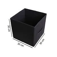 11.8x11.8x11.8  Cubes Bins Foldable Closet Organizers and Storage (pack of 1, Black)-thumb2