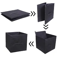 11.8x11.8x11.8  Cubes Bins Foldable Closet Organizers and Storage (pack of 1, Black)-thumb3