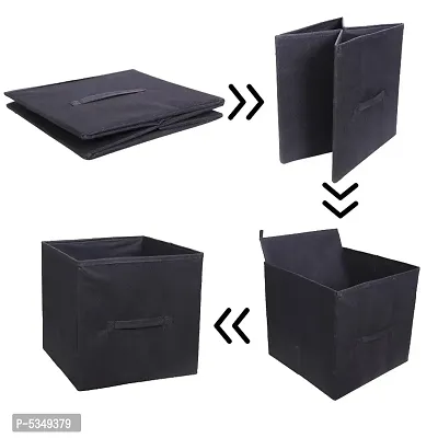 11.8x11.8x11.8  Cubes Bins Foldable Closet Organizers and Storage (pack of 1, Black)-thumb4