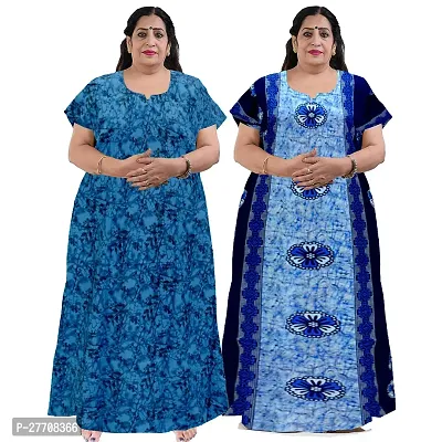 Classic Cotton Printed Nightdress For Women pack of 2-thumb0