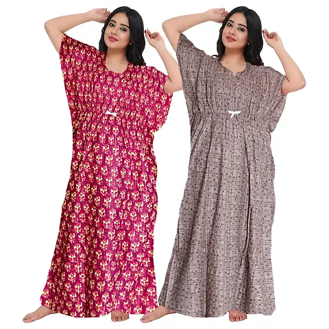 Fancy Kaftan Nighty For Women Pack Of 2