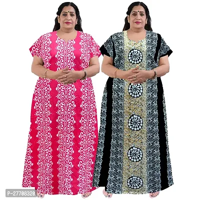 Classic Cotton Printed Nightdress For Women pack of 2