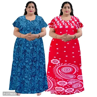 Classic Cotton Printed Nightdress For Women pack of 2