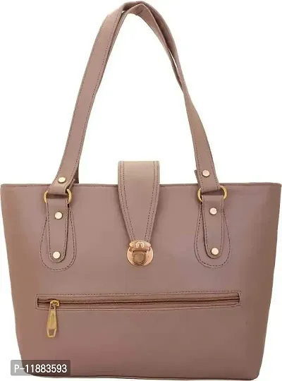 Bellina? Women's Handbag in Premium Leather (Puch button gray)