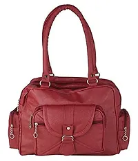 Bellina Women's D pocket maroon synthetic Shoulder handbag and wallet-thumb2