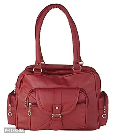 Bellina Women's D pocket maroon synthetic Shoulder handbag and wallet-thumb3