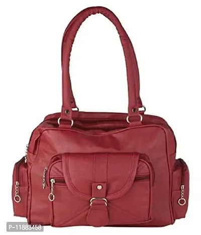 Bellina Women's D pocket maroon synthetic Shoulder handbag and wallet-thumb2