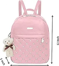 Bellina Women's and Girl's Backpack Daily use School bag (Pink)-thumb1