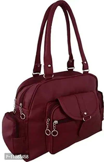 Bellina Women's D pocket maroon synthetic Shoulder handbag and wallet-thumb5