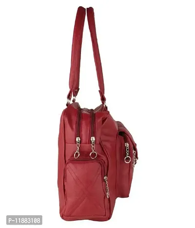 Bellina D pocket Maroon Shoulder handbag for women-thumb2