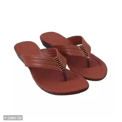 Elegant Brown Synthetic Sandals For Women-thumb0