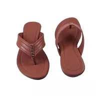 Elegant Brown Synthetic Sandals For Women-thumb1