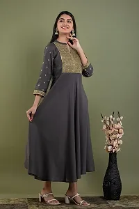 Beautiful Women's Rayon Embroidered Anarkali Gown-thumb1