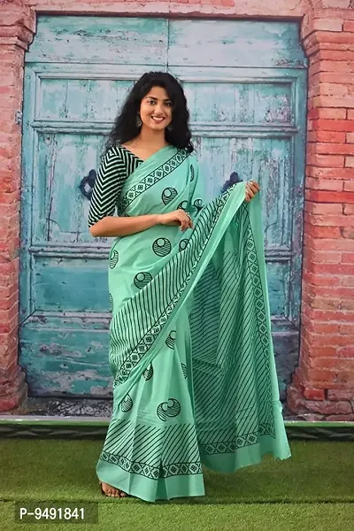 Handloom Pure Mulmul Cotton Indian Jaipuri Indigo Hand Block Printed Saree  With Attached Unstitched Saree Blouse, Gift for Her, - Etsy