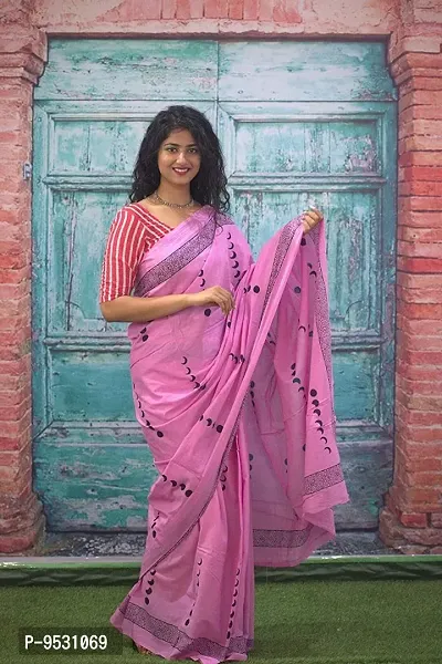 Women's Ikat Hand Block Print Jaipuri Cotton Mulmul Designer Saree Sari |  eBay