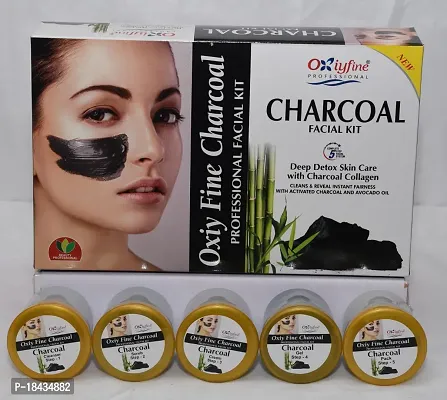 Fine Charcoal Facial Kit, Beauty Glow Face Kit All Type Skin Whitening Women And Men Professional Kit (700 G)-thumb0