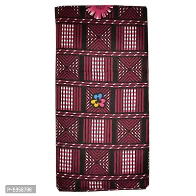 Cotton Maroon Printed Lungi For Men