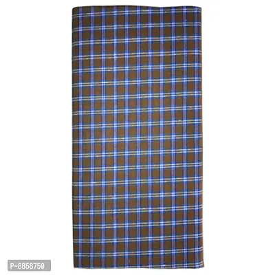Cotton Brown Checked Lungi For Men