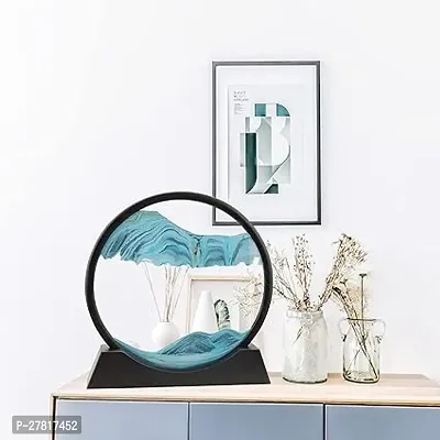 PuRa Tienda Blue Sand Art Decorative Showpiece    18 cm Glass Blue