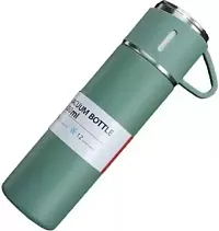 PuRa Tienda Green Vacuum Flask 300 ml Flask Pack of 3 Green Steel-thumb1