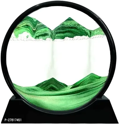 PuRa Tienda Green Sand Art Decorative Showpiece    18 cm Glass Green